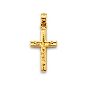 14K Yellow Crucifix Cross Pendant