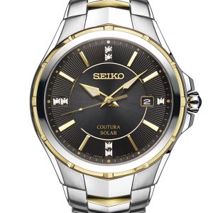 SEIKO COUTURA BLACK DIAL STAINLESS STEEL MEN’S WATCH SNE444