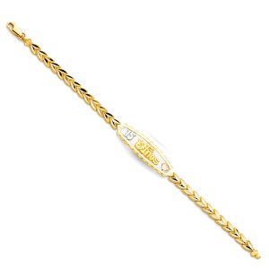 14k Tri-Color 15 Years ID Bracelet