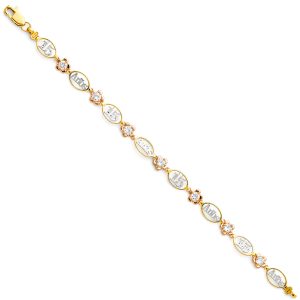 14k Tri-Color 15 Years ID Bracelet