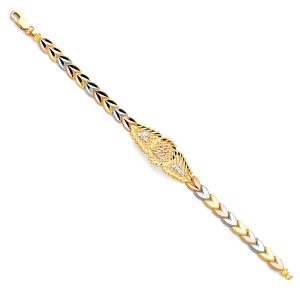 14k Tri-Color 15 Years ID Bracelet