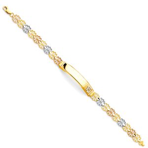 14k Tri-Color 15 Years ID Bracelet