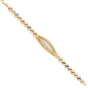 14k Tri-Color 15 Years ID Bracelet