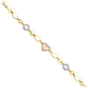 14k Tri-Color 15 Years ID Bracelet