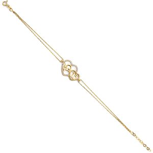 14k CZ 15 Years Heart Bracelet