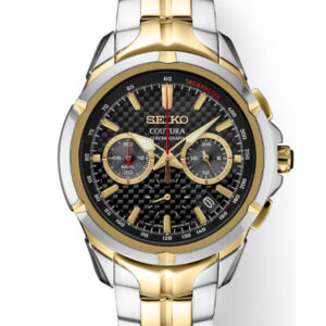 Seiko Coutura Black Dial Chronograph Quartz Stainless Steel Men’s Watch SSB434
