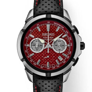 Seiko Coutura Red Dial Chronograph Quartz Stainless Steel Men’s Watch SSB435