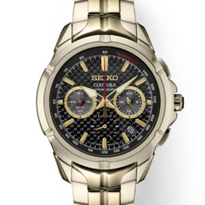 Seiko Coutura Black Dial Chronograph Quartz Stainless Steel Men’s Watch SSB438