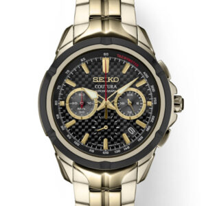 Seiko Coutura Black Dial Chronograph Quartz Stainless Steel Men’s Watch SSB440