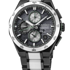 Seiko Astron GPS Solar Dual-Time Chronograph Limited Edition Black Dial Watch SSH185