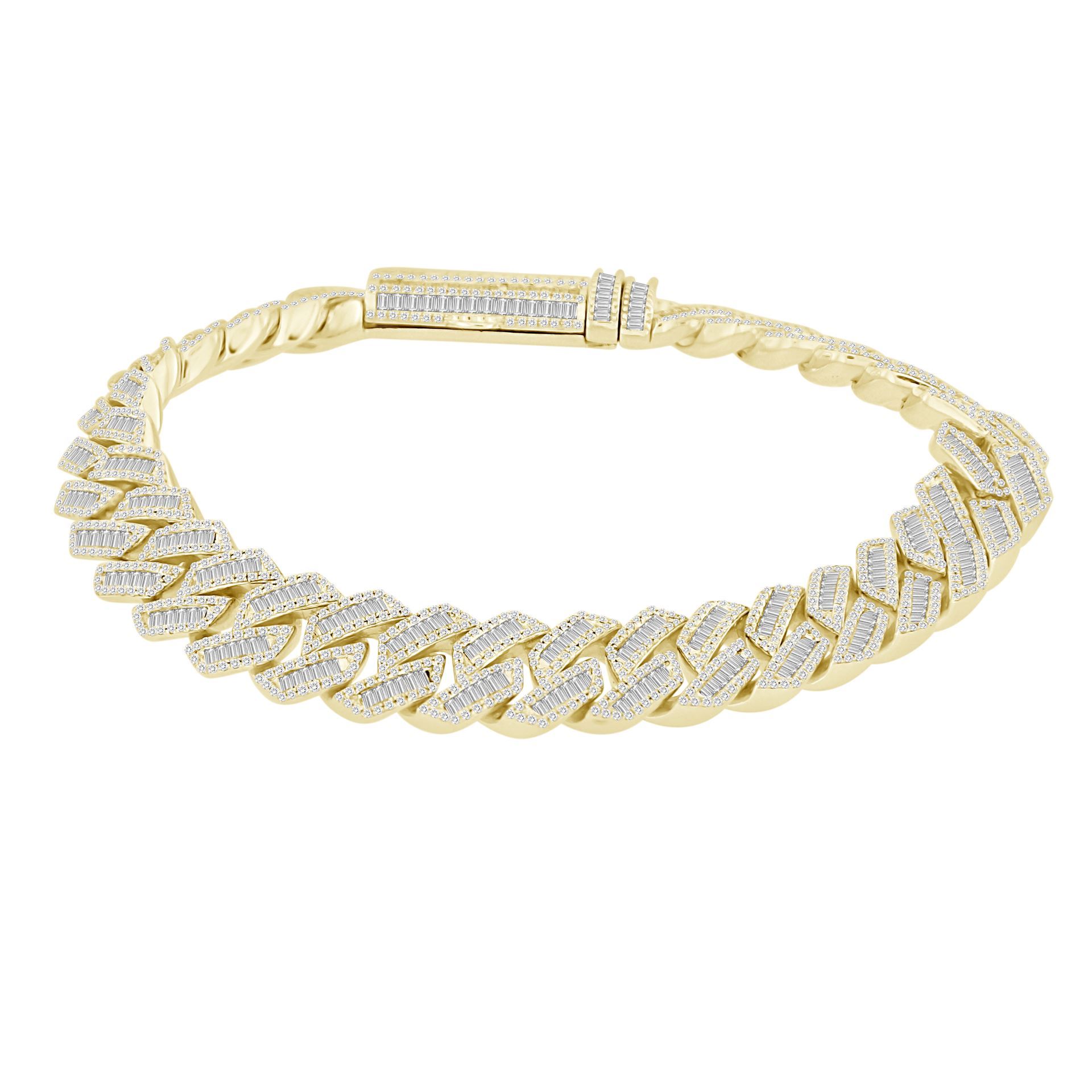 ItsHotcom 10K White Gold Mens Baguette Diamond Bracelet 795ct  Mens  gold bracelets Bracelets for men Bracelets